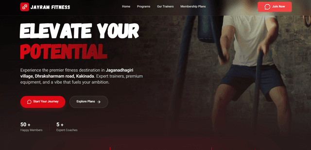 JayRam Fitness Gym Management Website