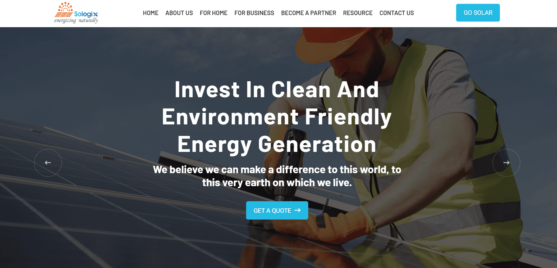 Sologix -A solar panels installation company website 